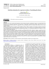 Nutrition education for expectant mothers: Nourishing the future