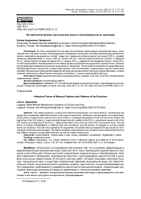 Исторические формы музыкальной моды и закономерности ее эволюции