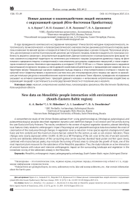 Новые данные о взаимодействии людей мезолита с окружающей средой (Юго-Восточная Прибалтика)