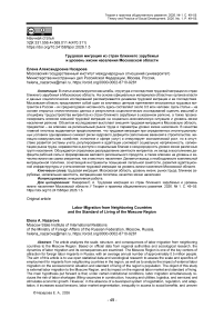 Трудовая миграция из стран ближнего зарубежья и уровень жизни населения Московской области