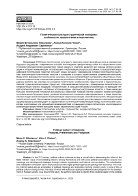 Политическая культура студенческой молодежи: особенности, предпочтения и перспективы