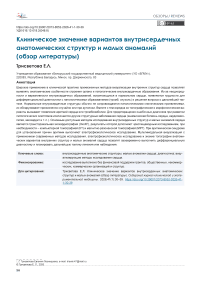 Клиническое значение вариантов внутрисердечных анатомических структур и малых аномалий (обзор литературы)