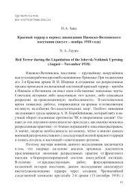Красный террор в период ликвидации Ижевско-Воткинского восстания (август – ноябрь 1918 года)