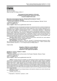 Интеграция методов машинного обучения в социологический анализ клиентского опыта на рынке юридических услуг