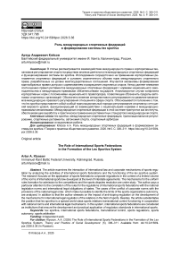 Роль международных спортивных федераций в формировании системы lex sportiva