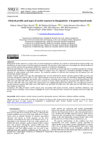 Clinical profile and types of senile cataract in Bangladesh: A hospital-based study
