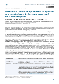 Гендерные особенности эффективности первичной катетерной аблации фибрилляции предсердий в отдаленном периоде