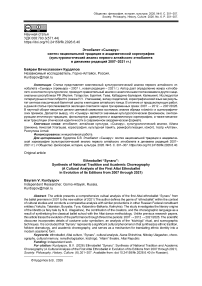 Этнобалет «Сынару»: синтез национальной традиции и академической хореографии (культурологический анализ первого алтайского этнобалета в динамике редакций 2007–2021 гг.)
