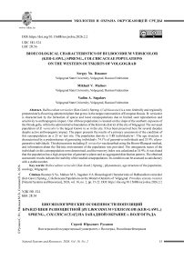 Биоэкологические особенности популяций брандушки разноцветной [Bulbocodium versicolor (Ker-Gawl.) Spreng., Colchicaceae] на западной окраине г. Волгограда