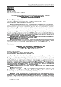 Оценка развития стационарной торговли продовольственными товарами на локальных рынках с учетом многоформатности (на примере Свердловской области)