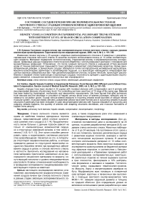 Состояние сосудов печени при экспериментальном стенозе легочного ствола с разным уровнем компенсации кровообращения