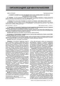 Сравнительный анализ медицинского обслуживания сельского и городского населения