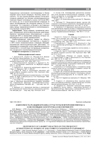 Зависимость реакции кролика от частоты повторения импульса и экспозиции электротока в эксперименте