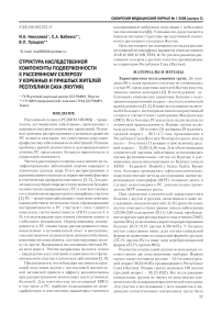 Структура наследственной компоненты подверженности к рассеянному склерозу у коренных и пришлых жителей Республики Саха (Якутия)