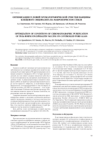Оптимизация условий хроматографической очистки вакцины клещевого энцефалита на макропористом стекле