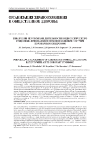Управление результатами деятельности кардиологического стационара при оказании помощи больным с острым коронарным синдромом