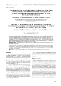 Терапевтический патоморфоз переходноклеточного рака при внутрипузырной химиотерапии проспидином и цисплатином у больных раком мочевого пузыря без мышечной инвазии