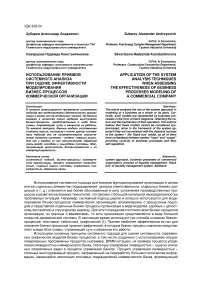 Использование приемов системного анализа при оценке эффективности моделирования бизнес-процессов коммерческой организации