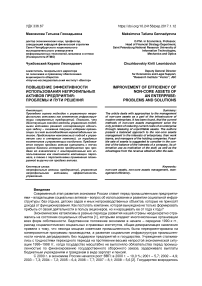 Повышение эффективности использования непрофильных активов предприятия: проблемы и пути решения