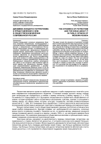Динамика концепта патриотизма и представлений о нем в общественном мнении современной России