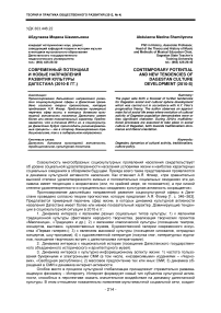 Современный потенциал и новые направления развития культуры Дагестана (2010-е гг.)