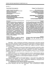 Оценка эффективности функционирования транспортной инфраструктуры г. Красноярска