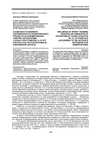 Особенности влияния направленности тренировочного процесса на формирование чувства патриотизма у юных спортсменов 13-16 лет (результаты ретроспективных наблюдений автора)