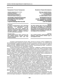 Проблемы дифференциации пересмотра приговоров в уголовном судопроизводстве России