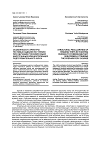 Особенности структуры тестовых заданий по чтению при обучении русскому языку иностранных военнослужащих подготовительного курса