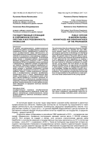 Государственный служащий в современной России: престиж и востребованность профессии