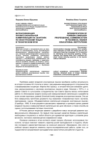 Интенсификация профессиональной коммуникации на занятиях по иностранному языку в техническом вузе