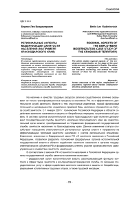 Региональные аспекты модернизации занятости населения (на примере Краснодарского края)