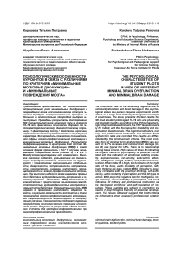 Психологические особенности курсантов в связи с различиями по критериям "минимальные мозговые дисфункции" и "минимальные повреждения мозга"