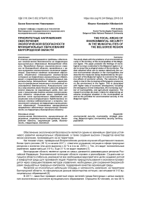Приоритетные направления обеспечения экологической безопасности муниципальных образований Белгородской области