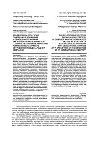 Взаимосвязь стратегии поведения в конфликте и обобщенного мотива как фактор психологической готовности к геоэкономическим изменениям (на примере сотрудников международной компании)