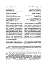 Социально-экономическое положение крестьянства Башкирии в 1917-1921 гг