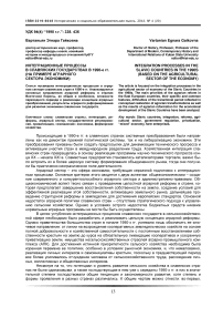 Интеграционные процессы в славянских государствах в 1990-е гг. (на примере аграрного сектора экономики)