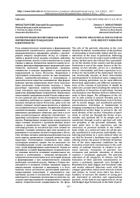 Патриотическое воспитание как фактор формирования гражданской идентичности