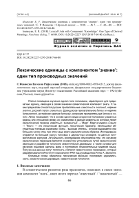 Лексические единицы с компонентом знание: один тип производных значений