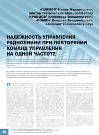 Надежность управления радиолинии при повторении команд управления на одной частоте