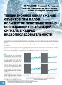 Телевизионное обнаружение объектов при малом количестве пространственно совпадающих реализаций сигнала в кадрах видеопоследовательности