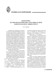 Подготовка научно-педагогических и научных кадров в Волгоградском университете