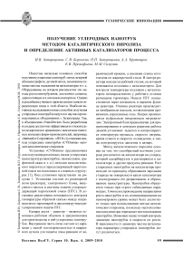 Получение углеродных нанотруб методом каталитического пиролиза и определение активных катализаторов процесса