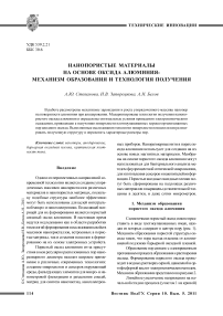 Нанопористые материалы на основе оксида алюминия: механизм образования и технология получения