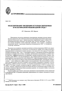 Моделирование эволюции остатков сверхновых в мультифазной межзвездной среде