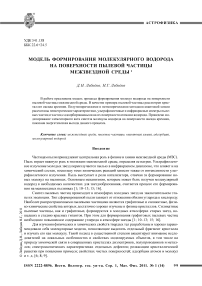 Модель формирования молекулярного водорода на поверхности пылевой частицы межзвездной среды