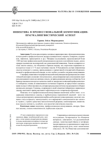 Инвектива в профессиональной коммуникации: прагмалингвистический аспект