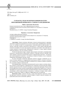 Разработка модели оценки влияния фактора операционной прибыли на стоимость предприятия