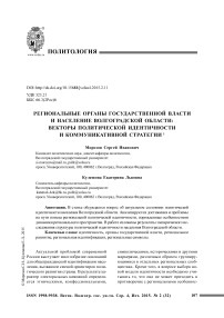 Региональные органы государственной власти и население Волгоградской области: векторы политической идентичности и коммуникативной стратегии