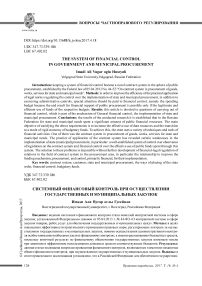 Системный финансовый контроль при осуществлении государственных и муниципальных закупок